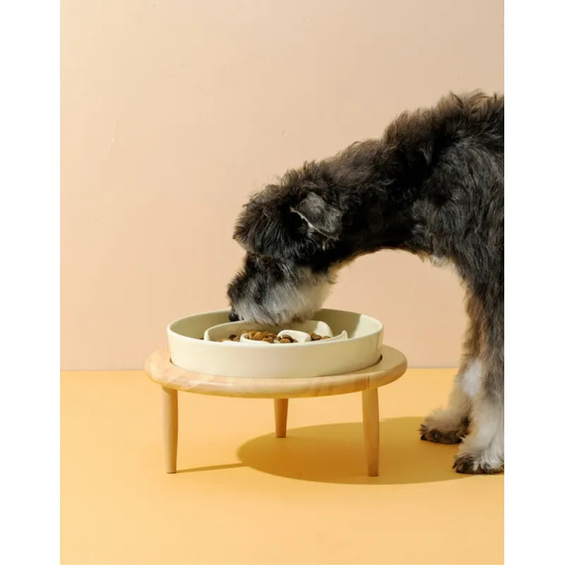 Pet Slow Food Ceramic Neck Protection Bowl